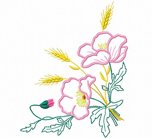 Matriz Bordado Aplique Lindas Papoulas