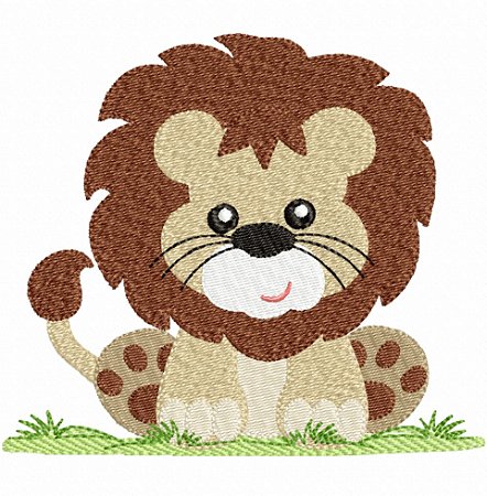 Matriz Bordado Safári Alegre Na Grama Para Fralda