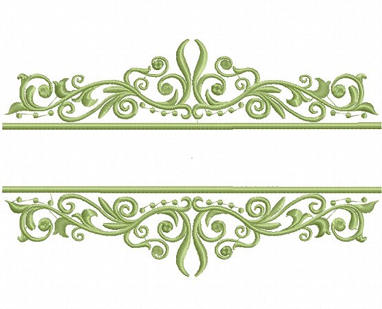 Matriz Bordado Split Com Arabesco Para Escrever Nome