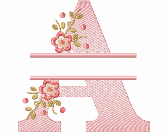 Matriz Bordado Alfabeto Split Com Flores Para Escrever Nome