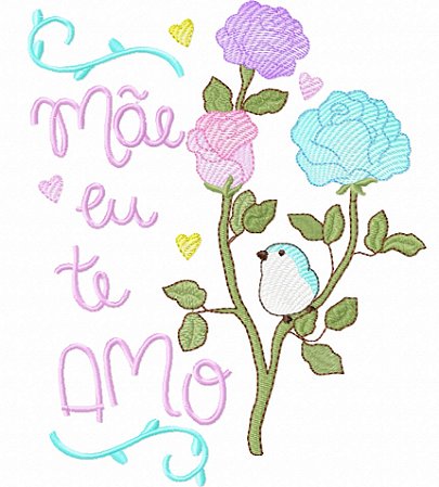 Matriz Bordado Dia Das Mães Amo Minha Mãe