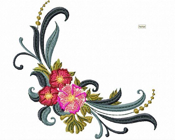 Matriz Bordado Cantos Com Flores Coloridos Guardanapo