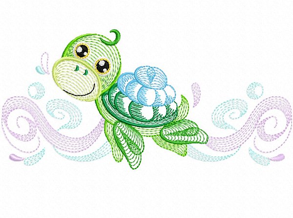 Matriz Bordado Fundo Do Mar Delicado Rippled