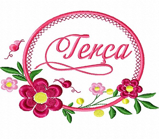 Matriz Bordado Semaninha Moldura Com Flores Delicadas