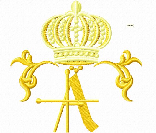 Matriz Bordado Alfabeto Real Com Coroa