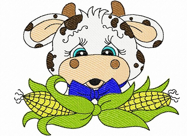 Matriz Bordado Pano De Prato Bichinhos Da Fazenda Com Milho