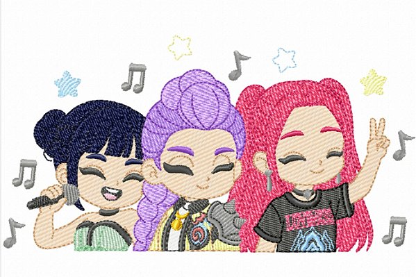 Matriz Bordado Conjunto Guerreiras K-pop Cantando