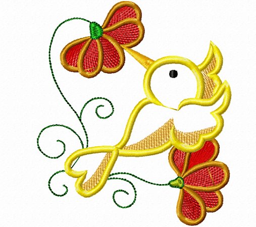 Matriz Bordado Aplique Lindo Beija-flor