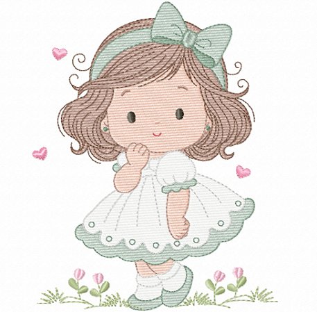 Matriz Bordado Lindas Meninas Dengosas Para Fralda