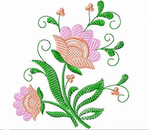 Matriz Bordado Floral Vintage Delicado