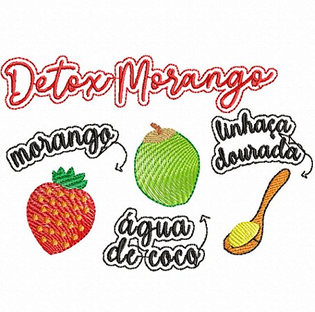 Matriz Bordado Pano De Prato Suco Detox