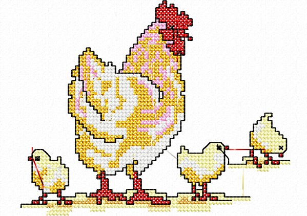 Matriz Bordado Pano De Prato Ponto Cruz Galinha E Pintinhos