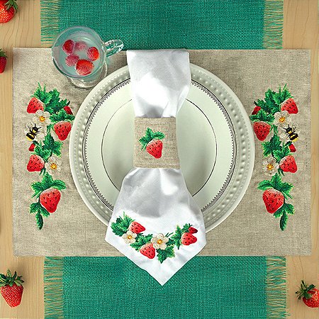 Matriz Bordado Coleção Jogo Americano E Guardanapo Floral