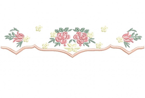 Matriz Bordado Barrinhas Lindas Com Flores