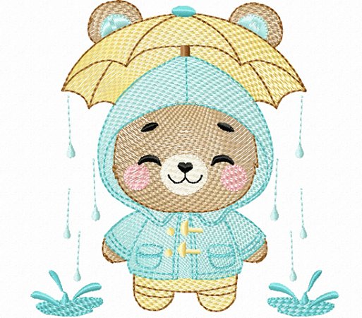 Matriz Bordado Bichinhos Na Chuva Para Fralda