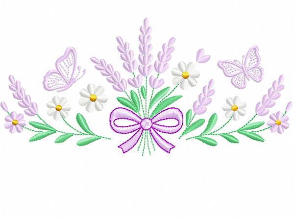 Matriz Bordado Toalha E Lavabo Lavanda Linda