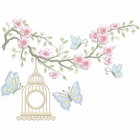 Matriz Bordado Coleção Gaiola E A Borboleta