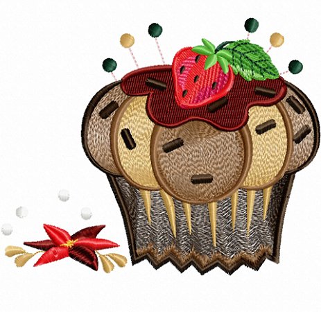 Matriz Bordado Pano De Prato Cupcake Lindo