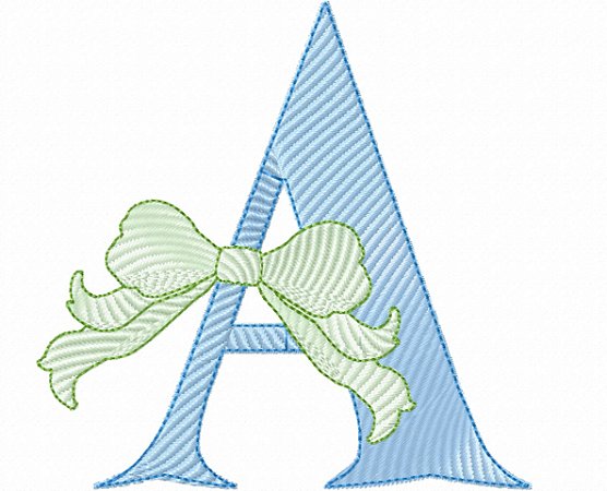 Matriz Bordado Alfabeto Com Laço Delicado