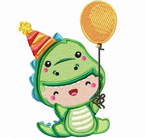 Matriz Bordado Infantil Festa Com O Dino