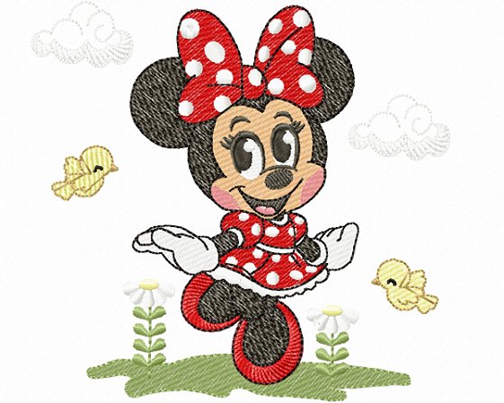 Matriz Bordado Coleção Minnie Brincando Para Fralda