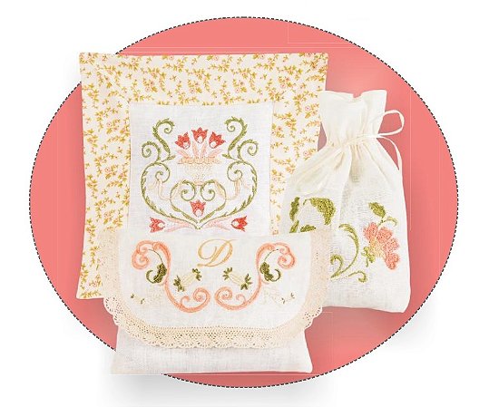 Matriz Bordado Toalha E Lavabo Floral Delicado Com Alfabeto