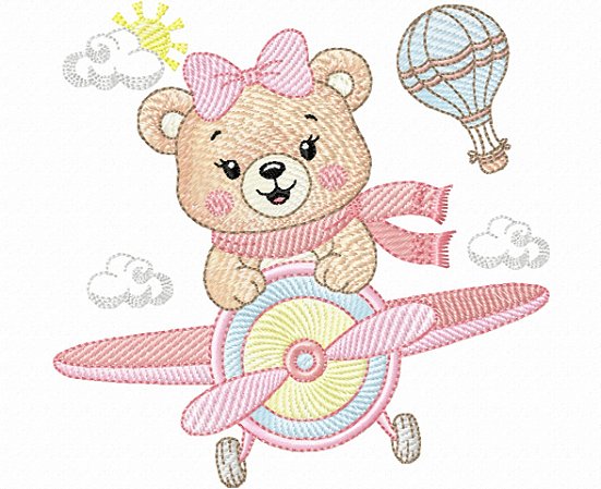 Matriz Bordado Coleção Ursinha Aviadora Para Fralda