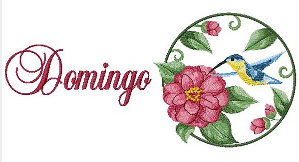 Matriz Bordado Semaninha Beija Flor Na Moldura