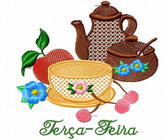 Matriz Bordado Semaninha Bule Com Frutas