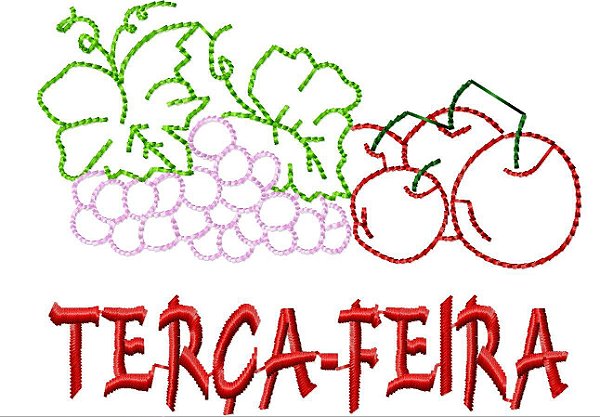 Matriz Bordado Semaninha Doces Frutas