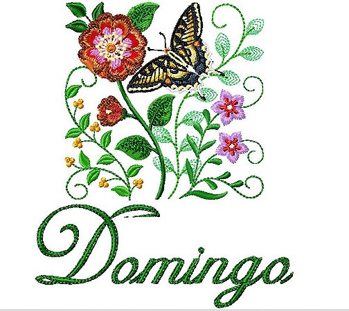 Matriz Bordado Semaninha Linda Borboleta Na Flor