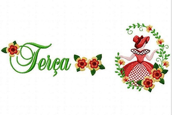 Matriz Bordado Semaninha Sunbonnets Moldura Floral