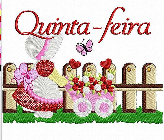 Matriz Bordado Semaninha Sunbonnets Com Carrinho