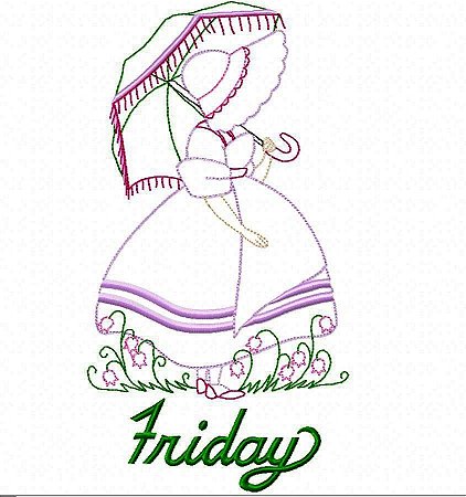 Matriz Bordado Semaninha Sunbonnets Linda