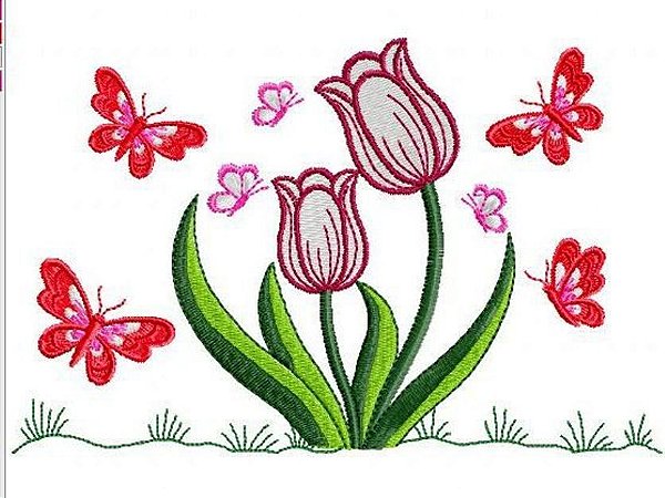 Matriz Bordado Semaninha Tulipas