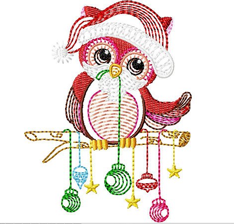 Matriz Bordado Natal Corujinha Dengosa