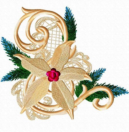Matriz Bordado Natal Dourado