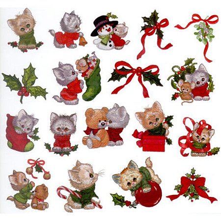 Matriz Bordado Natal Gatinhos