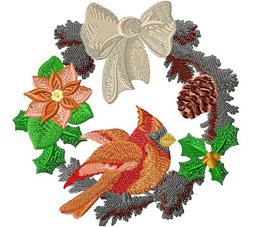 Matriz Bordado Natal Guirlanda Floral
