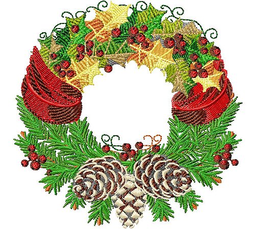 Matriz Bordado Natal Guirlanda Linda