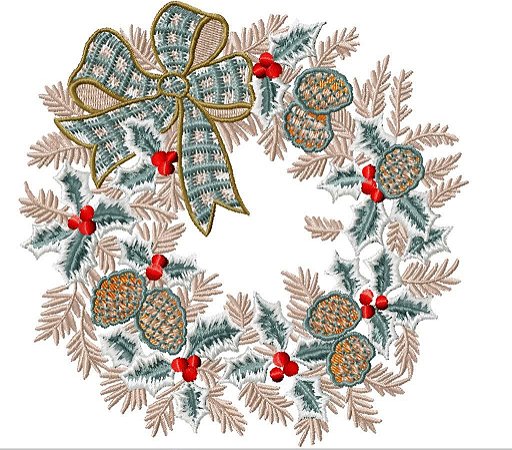 Matriz Bordado Natal Guirlandas E Barrados Delicados