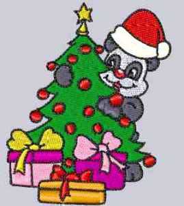 Matriz Bordado Natal Pandinha Feliz