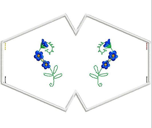 Matriz Bordado Máscara De Proteção Com Flores