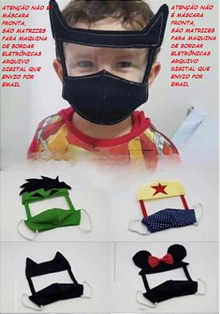 Matriz Bordado Viseira Para Máscara De Proteção Infantil