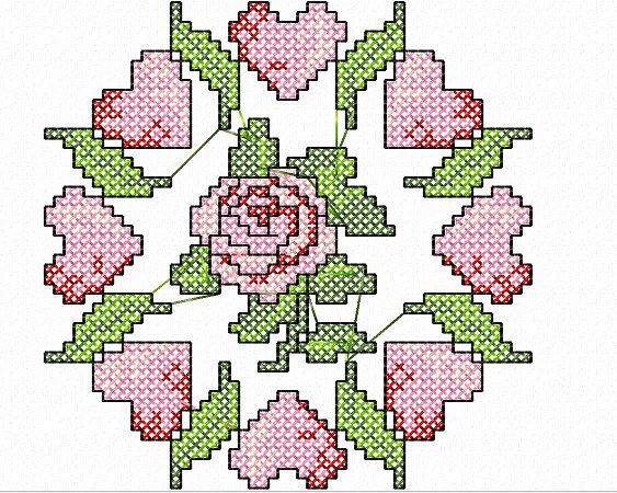 Matriz Bordado Ponto Cruz Coroa Floral