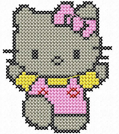 Matriz Bordado Ponto Cruz Hello Kitty