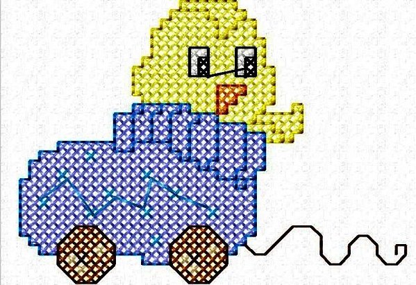 Matriz Bordado Ponto Cruz Infantil Para Fraldas 1