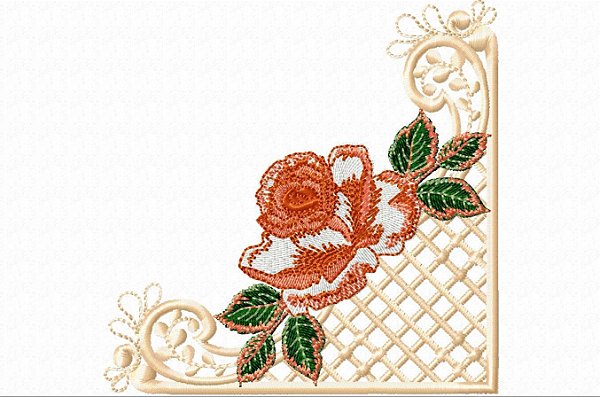 Matriz Bordado Richelieu Com Rosas