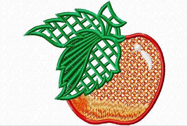 Matriz Bordado Richelieu Frutas Com Folhas