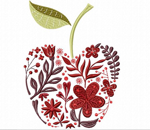 Matriz Bordado Frutas Em Flores